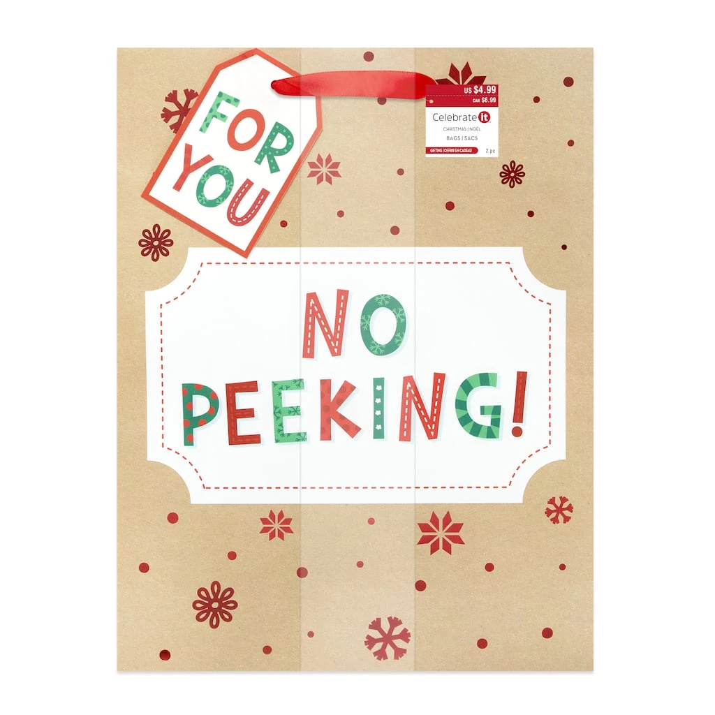 Promo π Large No Peeking! Gift Bags, 2ct. by Celebrate It™ β Christmas π 6 Promo π Large No Peeking! Gift Bags, 2ct. by Celebrate It™ β Christmas π - Image 6