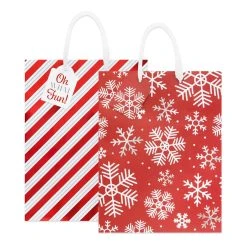 Hot Sale 😀 Large Holiday Red Foil Gift Bags, 2ct. by Celebrate It™ Christmas 🥰