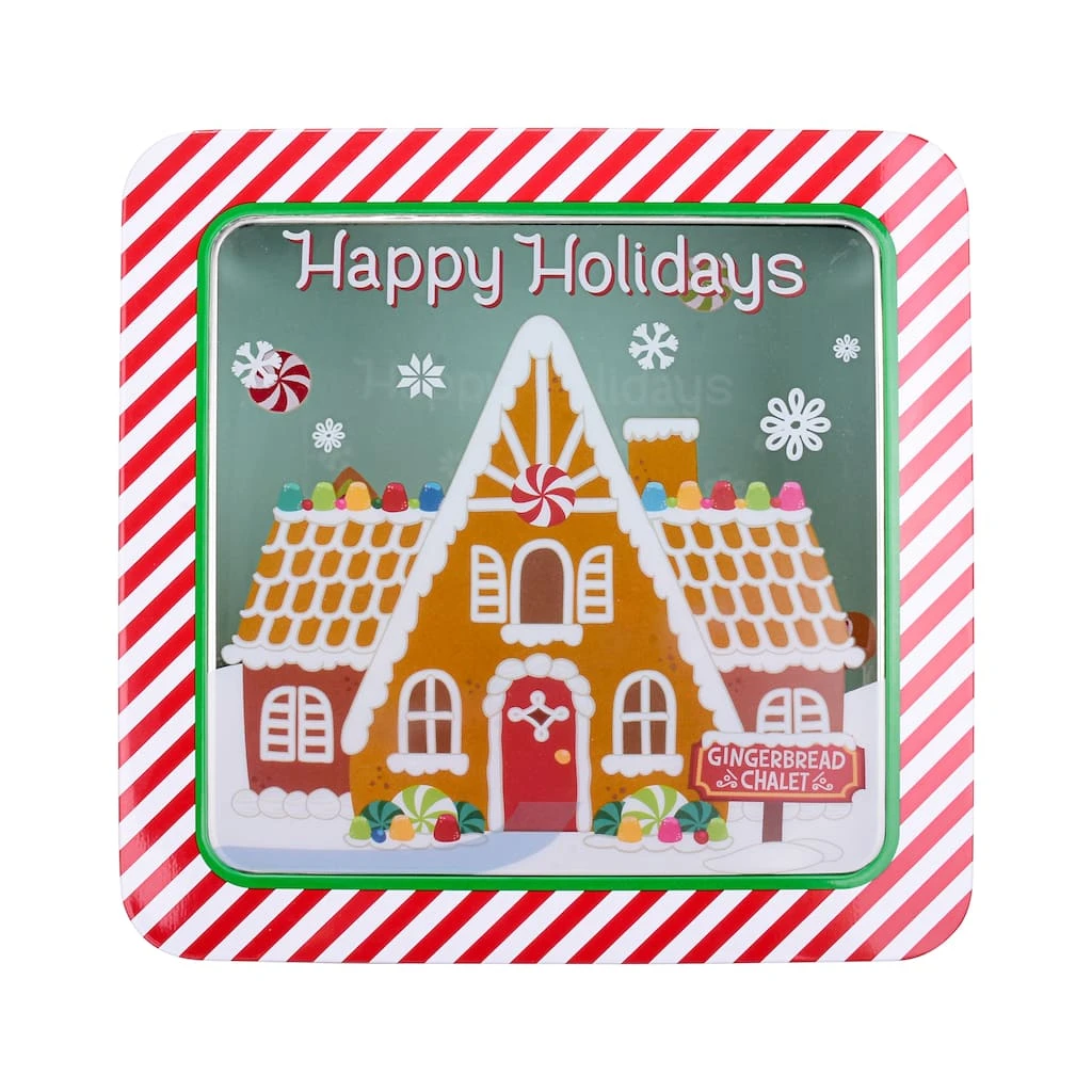 Discount ⌛ 7.5" Gingerbread Chalet Tin by Celebrate It™ ⌛ Christmas ✔️ 1 Discount ⌛ 7.5" Gingerbread Chalet Tin by Celebrate It™ ⌛ Christmas ✔️
