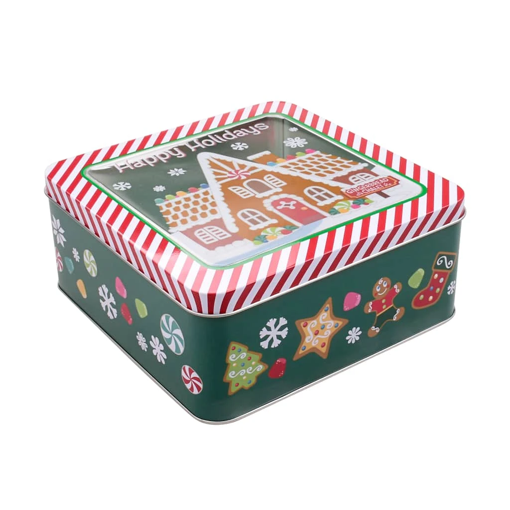 Discount ⌛ 7.5" Gingerbread Chalet Tin by Celebrate It™ ⌛ Christmas ✔️ 3 Discount ⌛ 7.5" Gingerbread Chalet Tin by Celebrate It™ ⌛ Christmas ✔️ - Image 3
