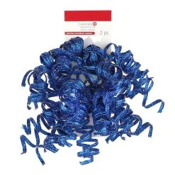 Discount 👏 Blue Curly Fabric Ribbon Bows, 2ct. by Celebrate It™ Christmas 👍