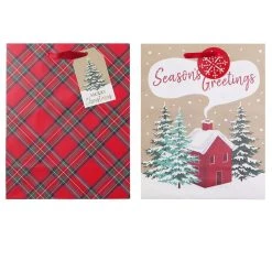 Cheap ✨ Medium Greetings Cabin & Plaid Gift Bags, 2ct. by Celebrate It™ 💯 Christmas ❤️