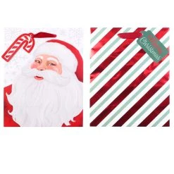 Outlet 🥰 Christmas Stripe & Santa Claus Gift Bags by Celebrate It™, 2ct. ❤️