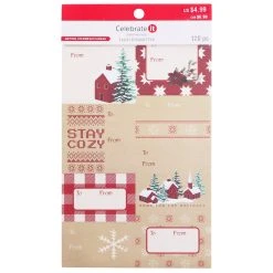 Discount 💯 Kraft Holiday Sticker Gift Tags by Celebrate It™ Christmas 🥰