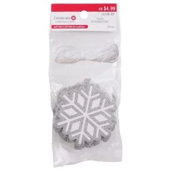 New 🧨 Silver Glitter & White Snowflake Paper Gift Tags, 20ct. by Celebrate It™ Christmas 🔔