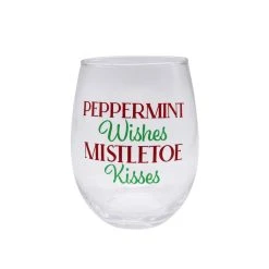 Cheap 👍 20oz. Peppermint Wishes & Mistletoe Kisses Wine Glass by Celebrate It™ 🥰