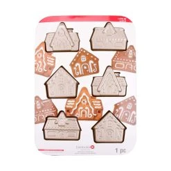 Hot Sale 🔥 Gold 6-Cavity Gingerbread House Christmas Cake Pan by Celebrate It® 🔔