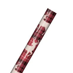 Discount 👍 Plaid Deer Gift Wrap by Celebrate It™ Christmas 🧨 -Celebrate It Sales Shop 10702630 3