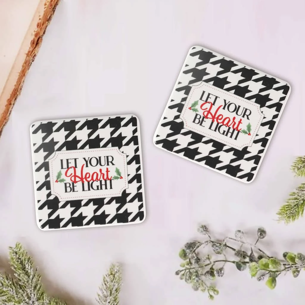 Best Sale ⭐ 4" Let Your Heart be Light 😍 Christmas Coasters by Celebrate It™, 4ct ❤️ 2 Best Sale ⭐ 4" Let Your Heart be Light 😍 Christmas Coasters by Celebrate It™, 4ct ❤️ - Image 2