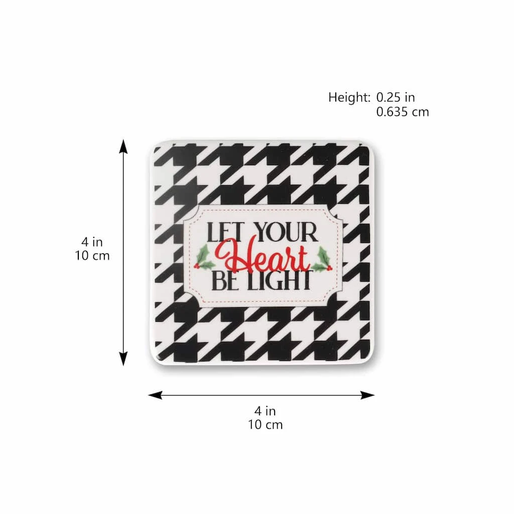Best Sale ⭐ 4" Let Your Heart be Light 😍 Christmas Coasters by Celebrate It™, 4ct ❤️ 3 Best Sale ⭐ 4" Let Your Heart be Light 😍 Christmas Coasters by Celebrate It™, 4ct ❤️ - Image 3