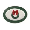 Wholesale 🌟 14" Green & White Wreath Oval Platter by Celebrate It™ ⌛