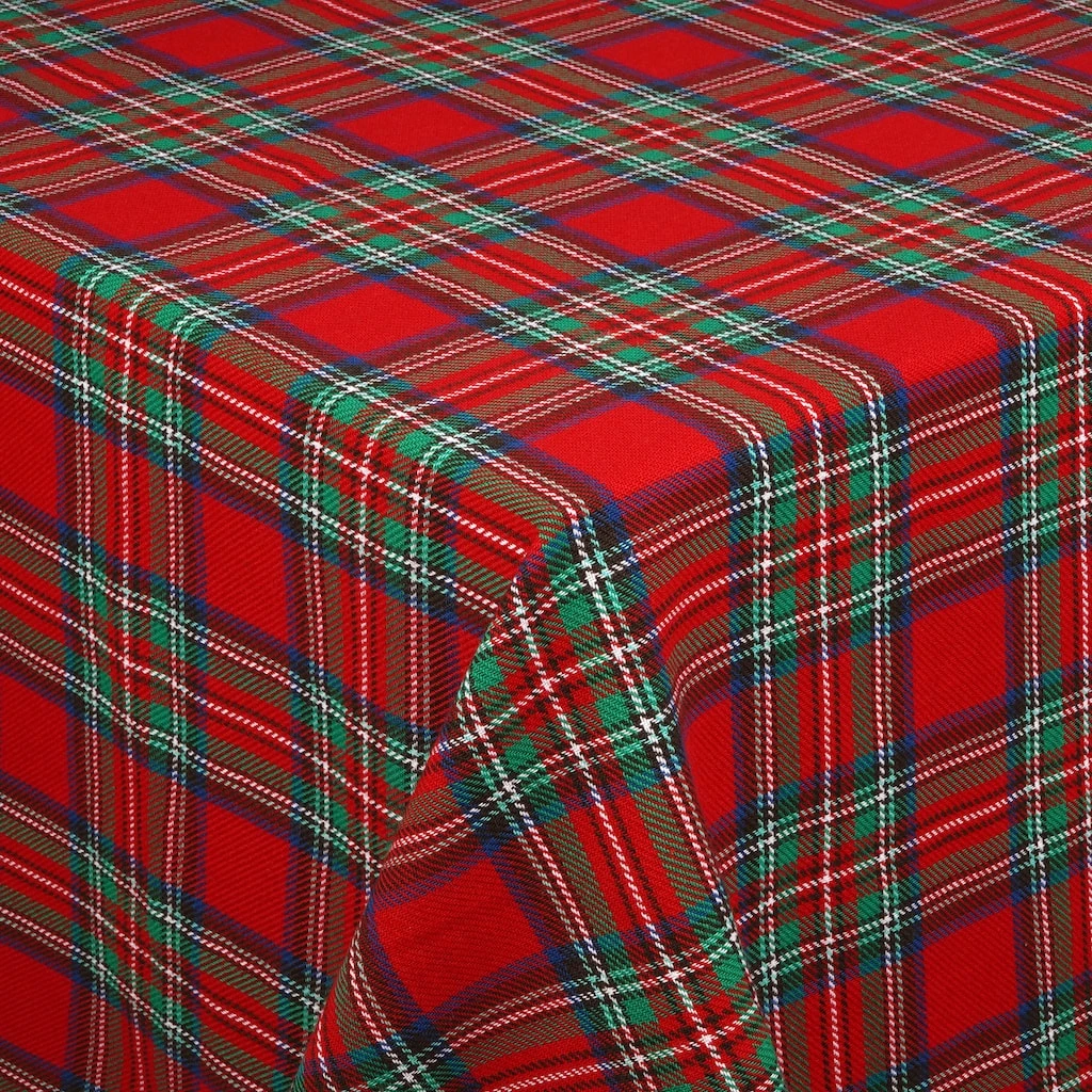 Hot Sale ✨ 84" Red Tartan Christmas Table Cloth by Celebrate It™ 😍 2 Hot Sale ✨ 84" Red Tartan Christmas Table Cloth by Celebrate It™ 😍 - Image 2