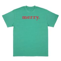 Brand new ✔️ Green Merry Adult T-Shirt by Celebrate It™ ❄ Christmas 🔥