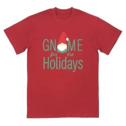 Budget 😍 Red Gnome for the Holidays Adult T-Shirt by Celebrate It™ Christmas 🔔