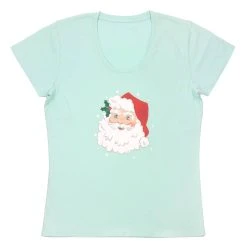 Budget 🤩 Light Blue Santa Ladies T-Shirt by Celebrate It™ 🛒