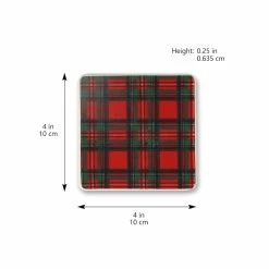 Cheap ✨ 4" Tartan Coaster by Celebrate It™, 4ct. ⌛ -Celebrate It Sales Shop 10703555 4