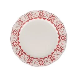 Wholesale ❤️ 10.5" Red & White Snowflake Dinner Plate by Celebrate It™ ✨