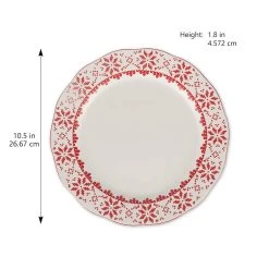 Wholesale ❤️ 10.5" Red & White Snowflake Dinner Plate by Celebrate It™ ✨ -Celebrate It Sales Shop 10703562 4