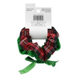 Promo ⌛ Christmas Red Plaid & Green Velvet Hair Scrunchies by Celebrate It™ ⭐ -Celebrate It Sales Shop 10703694 3