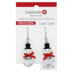 Hot Sale 🎉 Christmas Glitter Ball Snowman Earrings by Celebrate It™ ⌛