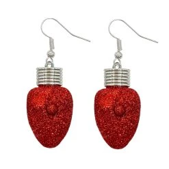 Flash Sale ⭐ Christmas Red Glitter Bulb Light Up Earrings by Celebrate It™ ⭐ -Celebrate It Sales Shop 10703717 3