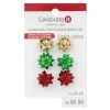 Best Sale ✨ Christmas Gold, Green & Red Bow Earrings by Celebrate It™ 👏