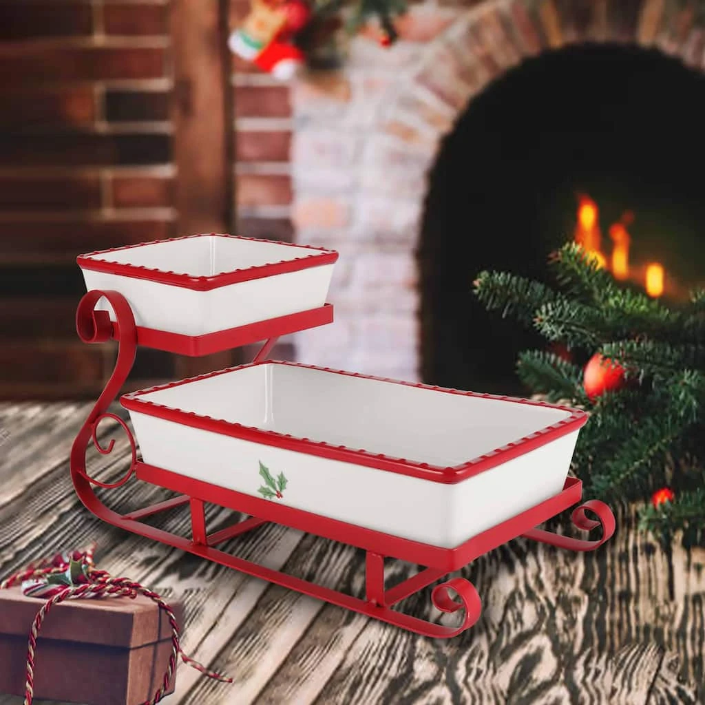 Budget π 16.2" Christmas Sleigh Appetizer Tray by Celebrate It™ π 2 Budget π 16.2" Christmas Sleigh Appetizer Tray by Celebrate It™ π - Image 2