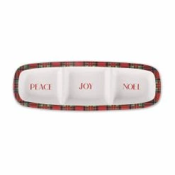 Buy 👏 12.2" Red Peace, Joy, & Noel Tartan Platter by Celebrate It™ ✔️