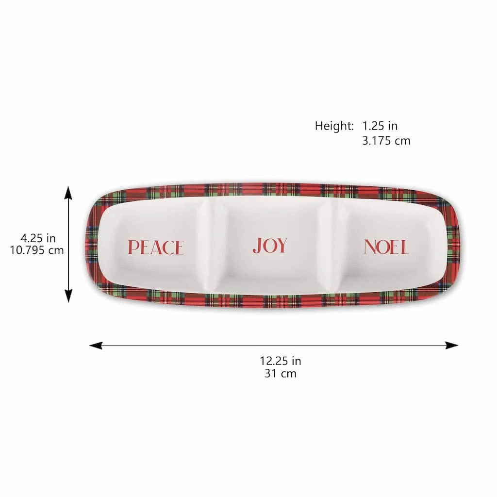 Buy ๐ 12.2" Red Peace, Joy, & Noel Tartan Platter by Celebrate It™ โ๏ธ 3 Buy ๐ 12.2" Red Peace, Joy, & Noel Tartan Platter by Celebrate It™ โ๏ธ - Image 3