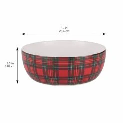 Budget 🔔 10" Red Tartan Bowl by Celebrate It™ 😍 -Celebrate It Sales Shop 10704122 4