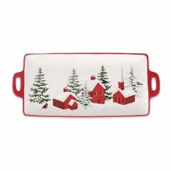 Best deal ⭐ 16.7" Cardinal in Snowy Landscape Scene Platter by Celebrate It™ 💯
