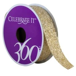 Best Sale 😀 12 Pack: 7/8" Glitter Ribbon by Celebrate It® 360°™ 😉