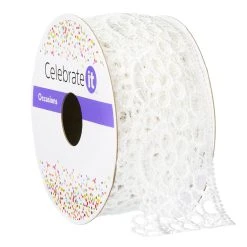 Hot Sale 🎉 12 Pack: 40mm Lace Flower Ribbon by Celebrate It® Occasions™ 🎁
