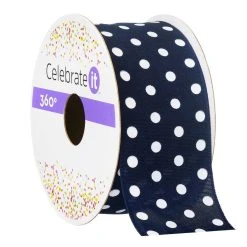 Hot Sale 🔔 12 Pack: 1.5" Satin Wired Polka Dots Ribbon by Celebrate It® 360°™ 🔥