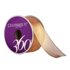 Buy 🛒 12 Pack: 1.5" Sheer Wired Metallic Ribbon by Celebrate It® 360°™ ✔️
