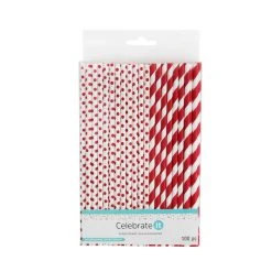 Top 10 🥰 6 Packs: 100 ct. (600 total) Red Printed Paper Straws by Celebrate It™ Entertaining 🛒