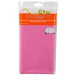 Buy ✨ 12 Pack: Pink Round Plastic Table Cover by Celebrate It™ ⌛