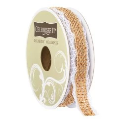 Discount 🛒 12 Pack: 3/4" Faux Burlap with Lace Edging Ribbon by Celebrate It® Occasions™ 😀