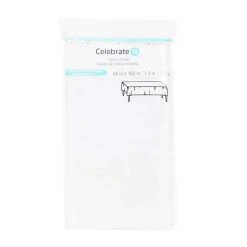 Wholesale 👏 12 Pack: White Rectangle Table Cover by Celebrate It™ 😍
