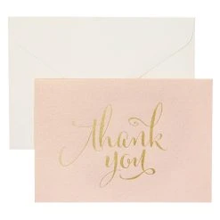 Cheapest 🔔 8 Packs: 40 ct. (320 total) Blush & Gold Thank You Cards & Envelopes by Celebrate It™ 💯