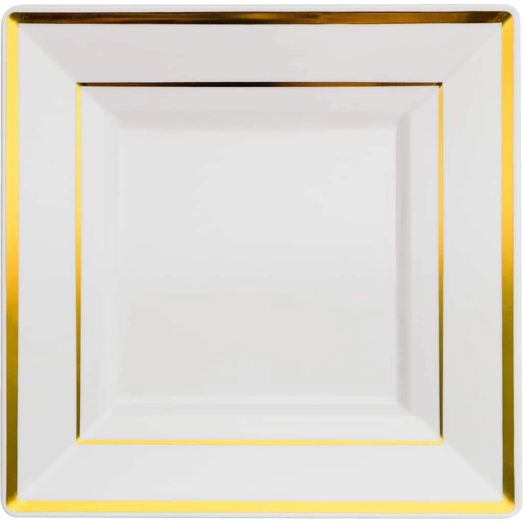 Cheap ๐ 12 Pack: Square Lunch Plates with Gold Trim by Celebrate It™ ๐ 1 Cheap ๐ 12 Pack: Square Lunch Plates with Gold Trim by Celebrate It™ ๐