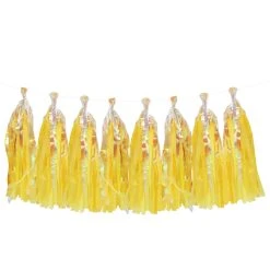 Buy 🤩 12 Pack: Yellow Tissue Tassel Garland by Celebrate It™ ❤️