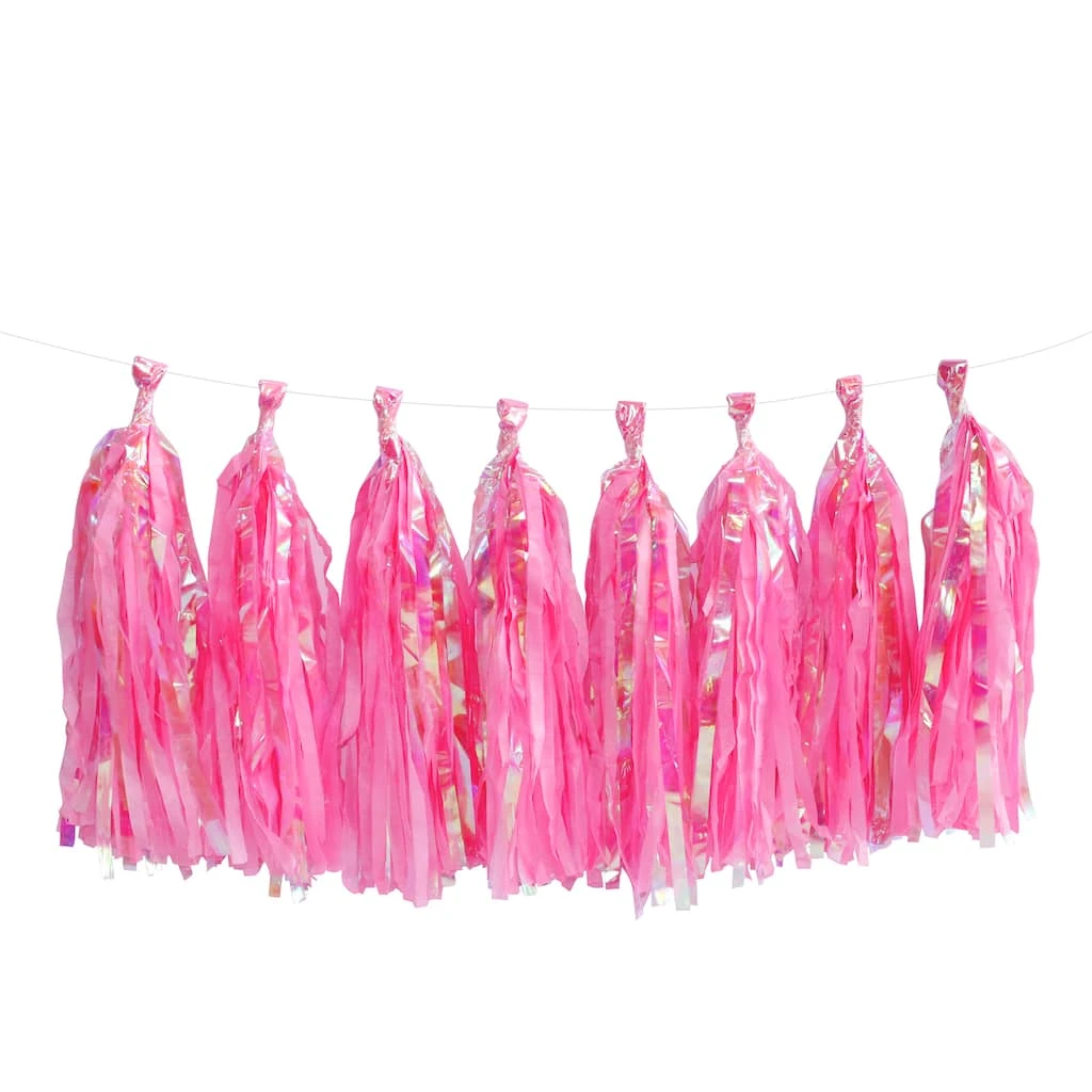 Promo π₯° 12 Pack: Pink Tissue Tassel Garland by Celebrate It™ π 1 Promo π₯° 12 Pack: Pink Tissue Tassel Garland by Celebrate It™ π
