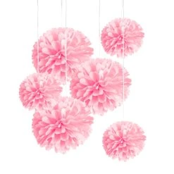 Buy 🔔 12 Pack: Light Pink Paper Pom Poms by Celebrate It™ 🎁