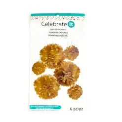 Budget 🌟 12 Packs: 6 ct. (72 total) Gold Paper Pom Poms by Celebrate It™ 😉 -Celebrate It Sales Shop MP525497 1