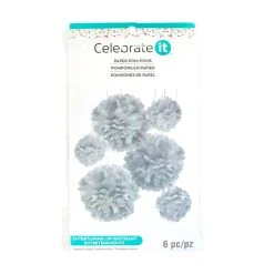 Deals ✨ 12 Packs: 6 ct. (72 total) Silver Paper Pom Poms by Celebrate It™ ❤️ -Celebrate It Sales Shop MP525498 1