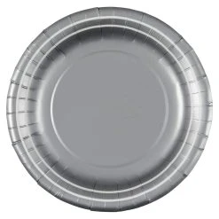 Discount ⌛ 12 Packs: 12 ct. (144 total) Silver 9" Round Paper Plates by Celebrate It™ 🔔