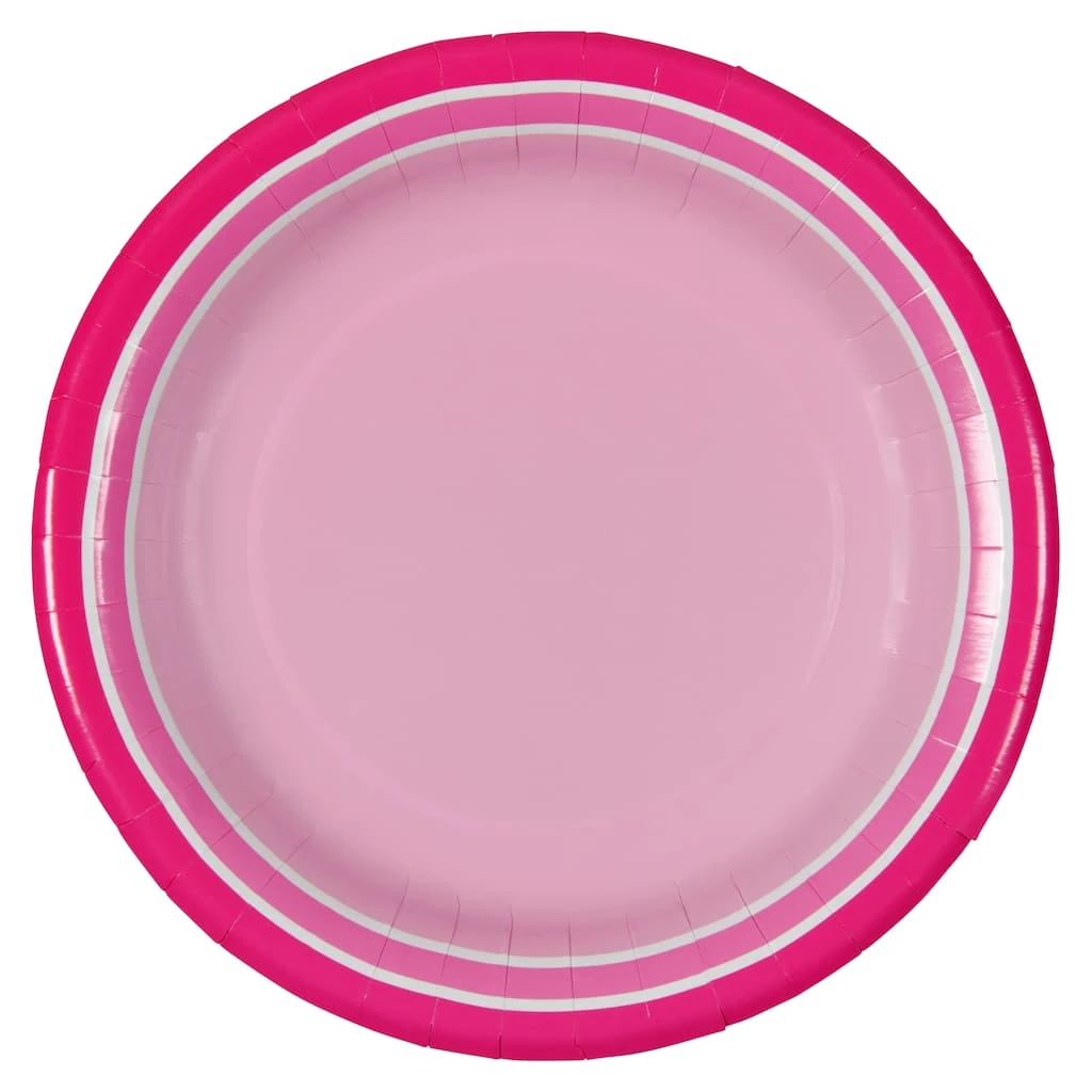 New 🥰 12 Packs: 12 ct. (144 total) Pink 9" Round Paper Plates by Celebrate It™ 🔔 1 New 🥰 12 Packs: 12 ct. (144 total) Pink 9" Round Paper Plates by Celebrate It™ 🔔