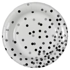 Flash Sale 🤩 12 Packs: 12 ct. (144 total) Black Dots 7" Round Paper Plates by Celebrate It™ ⌛