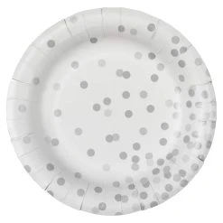 Cheap 🎉 12 Packs: 12 ct. (144 total) Silver Dots 7" Round Plates by Celebrate It™ ⭐